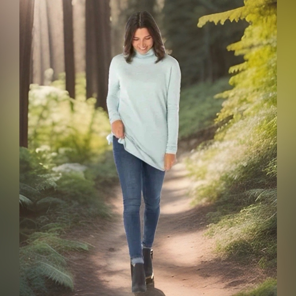 Smartwool Spruce Creek Tunic Sweater Women’s M Merino Wool Blend Frosty Green